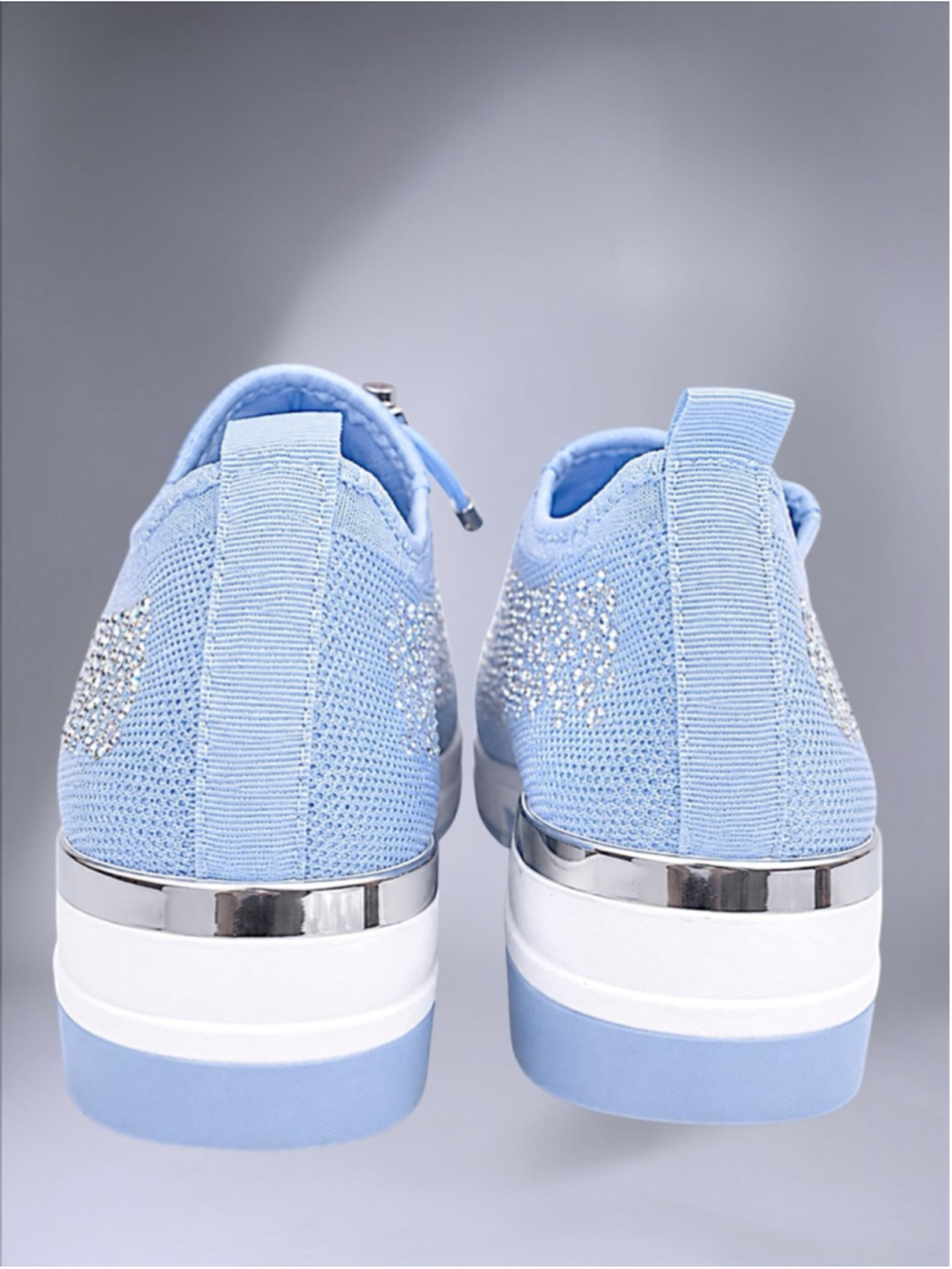 New Atalina Harper “Summeri” Light Blue Rhinestone Sneakers – Women’s Size 9 - Picture 4 of 8